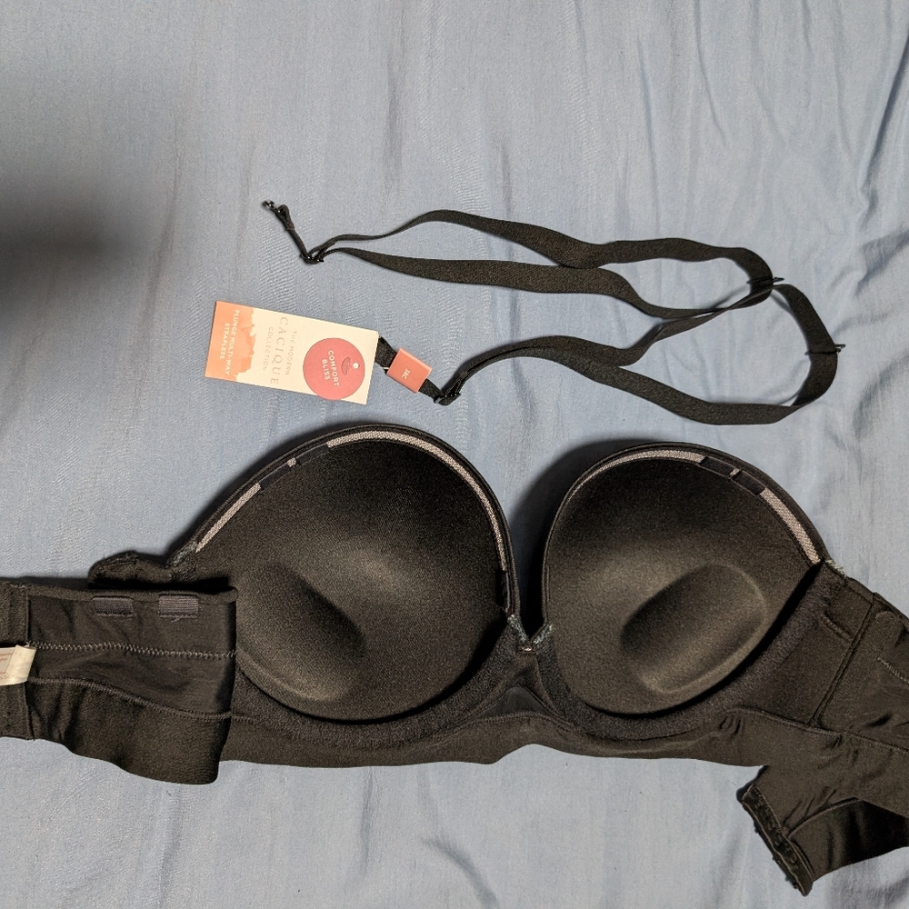 Cacique Black Strapless Bra with Optional Straps